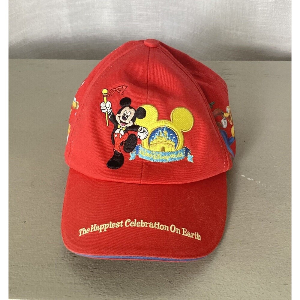 Disney Youth Cap Hat Red Embroidered Adjustable One Size
